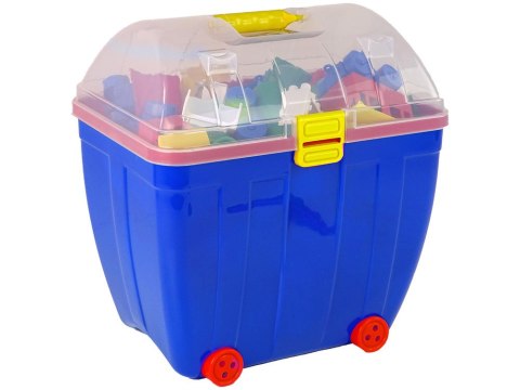 Kuferek Duży z Kolorowymi Klockami K2 280 Elementów Niebieski