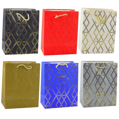 Torba Prezentowa Papierowa Elegancka Złote Wzory 23 x 18 x 10,5 cm Torba Prezentowa Papierowa Elegancka Złote Wzory 23 x 18 x 10,5 cm
