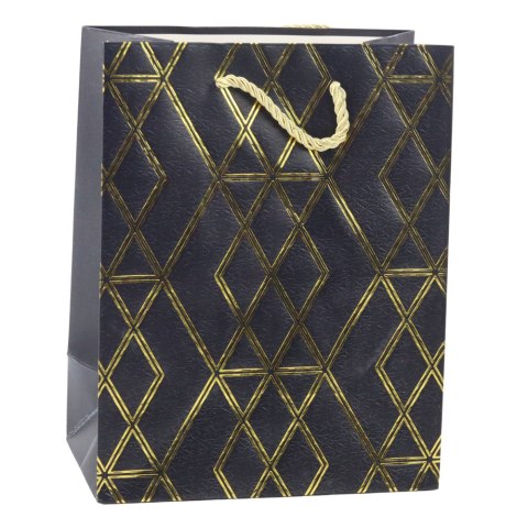 Torba Prezentowa Papierowa Elegancka Złote Wzory 23 x 18 x 10,5 cm Torba Prezentowa Papierowa Elegancka Złote Wzory 23 x 18 x 10,5 cm