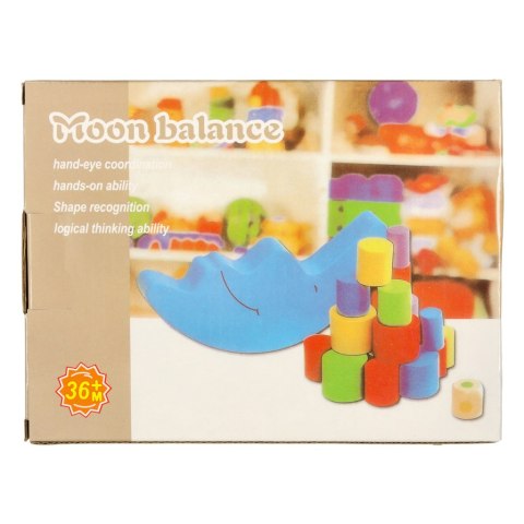 Gra zręcznościowa montessori układanka balansująca klocki drewniane księżyc
