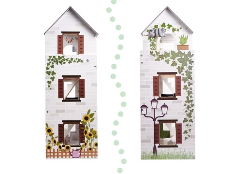 Duży Domek dla Lalek Drewniany XXL Boho LED 78cm LULILO FLORO + Mebelki Prezent dla Dziewczynki