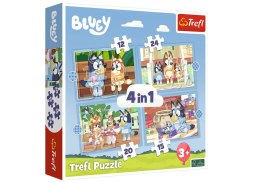 Puzzle - 4w1 (12, 15, 20, 24) - Bluey i jego świat - BBC BlueyFSC Mix 70% - 34637