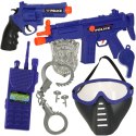 Zestaw policyjny małego policjanta pistolet karabin maska kajdanki akcesoria policyjne