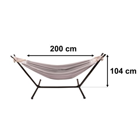 Hamak ze stelażem ogrodowy huśtawka stelaż stojak do hamaka duży mocny + pokrowiec 247cm 100kg