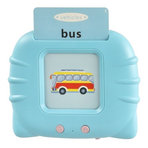 Nauka języka angielskiego czytnik kart do nauki słówek fiszki niebieski