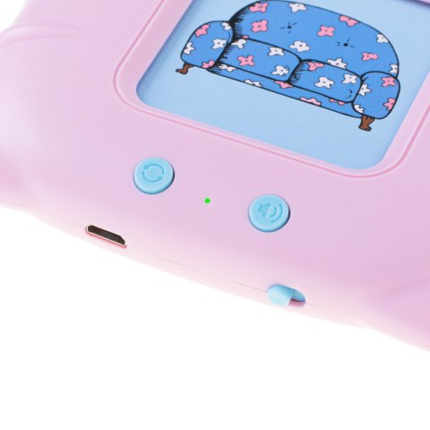 Nauka języka angielskiego czytnik kart do nauki słówek fiszki różowy