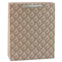 Torba Prezentowa Z Tłoczeniem Beżowa 32 x 26 x 10cm