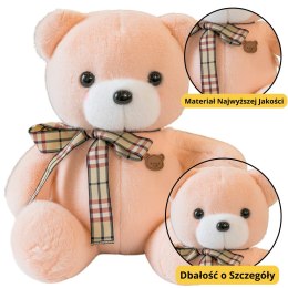 Pluszowa Maskotka Przytulanka Miś Z Kokardką Kremowy 23cm