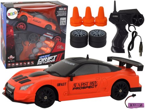 Autko Sportowe Zdalnie Sterowane R/C 1:24 Pomarańczowe Wymienne Koła Autko Sportowe Zdalnie Sterowane R/C 1:24 Pomarańczowe Wymienne Koła