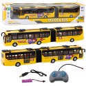 Autobus Szkolny Trolejbus Przegubowy Zdalnie Sterowany RC 1:32 Żółty