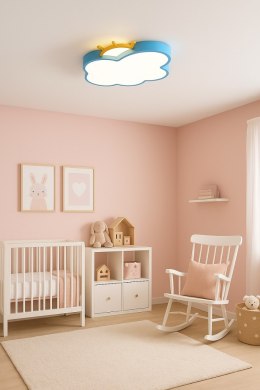 Lampa LED sufitowa plafon do pokoju dziecięcego ściemniana + pilot chmurka niebieska