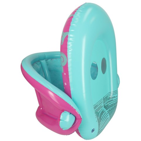 Kółko do pływania koło dmuchane dla niemowląt pontonik z daszkiem BESTWAY 34091 różowe