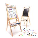 Tablica magnetyczna kredowa dwustronna drewniana literki kreda 38x37x90cm