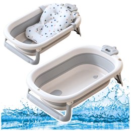 Wanienka Z Termometrem Dla Niemowląt Składana Materac W Gwiazdki Szara