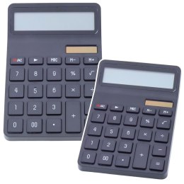 Kalkulator Biurowy Szkolny Duży Podwójne Zasilanie Elegancki Czarny