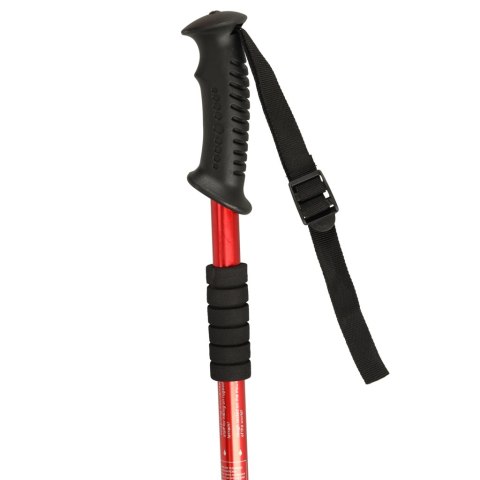 Kijki kije trekkingowe składane spacerowe do chodzenia nakładki 2 sztuki czerwone