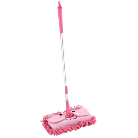 Mop Dla Dzieci Z Rączką Teleskopową Zwierzątko Różowy Mop Dla Dzieci Z Rączką Teleskopową Zwierzątko Różowy