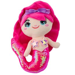 Pluszowa Syrenka Przytulanka Ogon W Cekiny Intensywny Róż 28cm