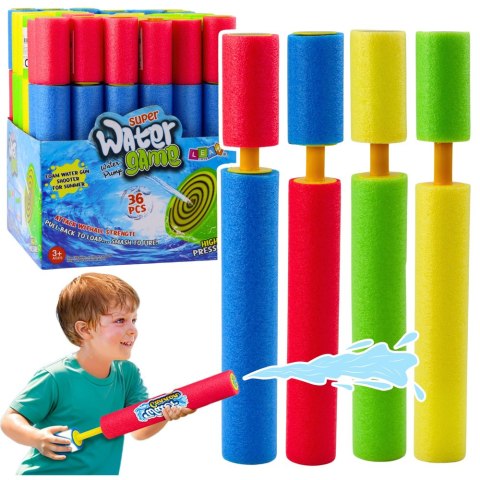 Broń Piankowa Na Wodę Pompka Tuba Wodna Kolorowa 30cm Mix Broń Piankowa Na Wodę Pompka Tuba Wodna Kolorowa 30cm Mix