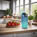 Butelka na wodę bidon z ustnikiem sportowy 600ml niebiesko-zielony