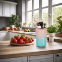 Butelka na wodę bidon z ustnikiem sportowy 600ml różowo-niebieski