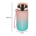 Butelka na wodę bidon z ustnikiem sportowy 600ml różowo-niebieski