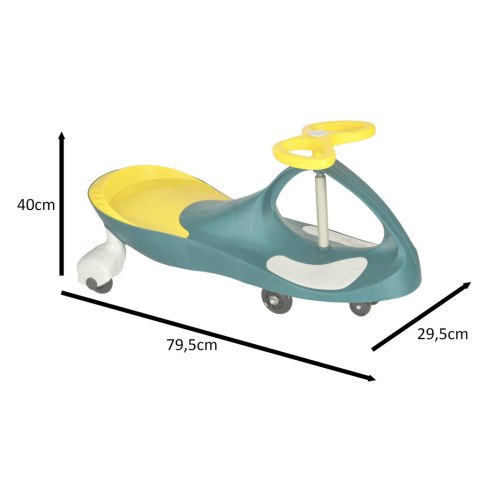 Jeździk grawitacyjny LED Swing Fix S3 świecące koła butelkowy żółty