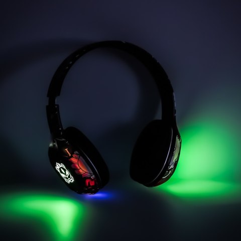 Słuchawki bezprzewodowe nauszne Bluetooth RGB Gaming Sport 200mAh czarne