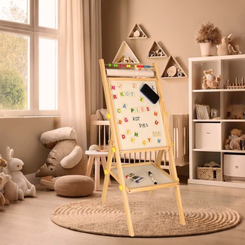 Tablica magnetyczna kredowa dwustronna drewniana literki kreda 38x37x90cm Tablica magnetyczna kredowa dwustronna drewniana literki kreda 38x37x90cm