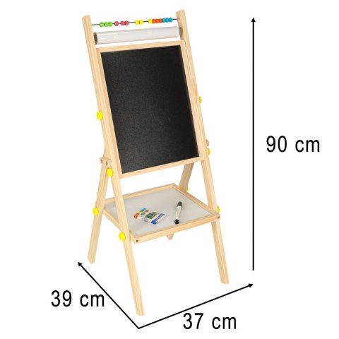 Tablica magnetyczna kredowa dwustronna drewniana literki kreda 38x37x90cm Tablica magnetyczna kredowa dwustronna drewniana literki kreda 38x37x90cm