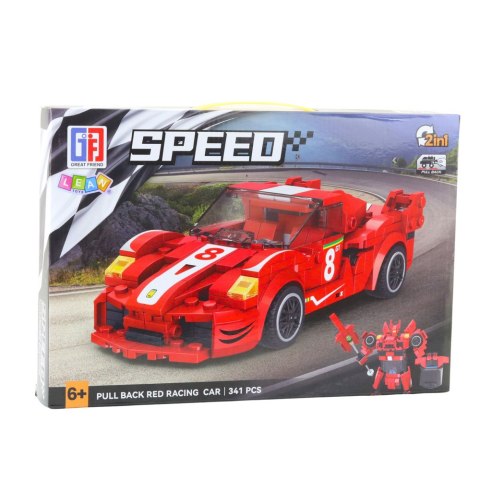 Klocki Konstrukcyjne Auto Robot 2w1 Czerwony Napęd 341 el. Klocki Konstrukcyjne Auto Robot 2w1 Czerwony Napęd 341 el.
