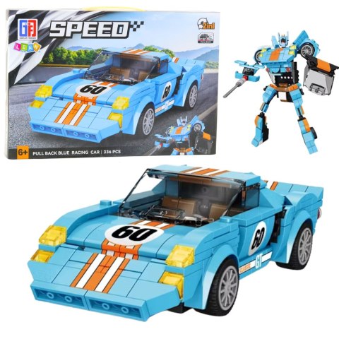 Klocki Konstrukcyjne Auto Robot 2w1 Pomarańczowo-Niebieski Napęd 336 el. Klocki Konstrukcyjne Auto Robot 2w1 Pomarańczowo-Niebieski Napęd 336 el.