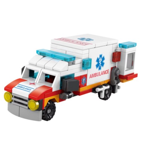Klocki Konstrukcyjne Zestaw Ratowniczy Ambulans Pogotowie 6w1 122 el. Klocki Konstrukcyjne Zestaw Ratowniczy Ambulans Pogotowie 6w1 122 el.