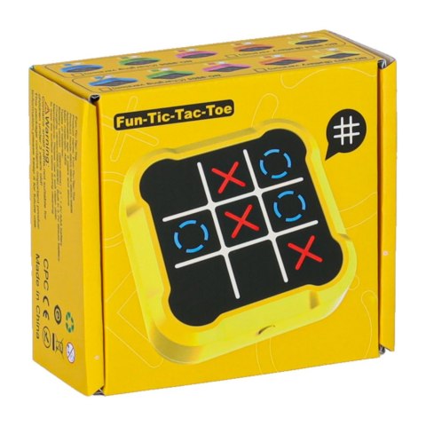 Kółko krzyżyk gra elektroniczna logiczna tic tac toe konsola przenośna żółta