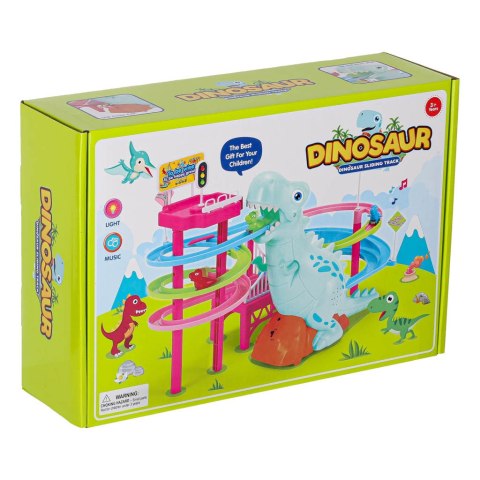 Tor wyścigowy dinozaur zjeżdżalnia ruchome schody LED dźwięk