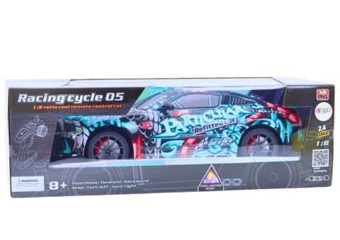 Duże Auto Sportowe Zdalnie Sterowane RC 1:8 Światła Dźwięki Graffiti Duże Auto Sportowe Zdalnie Sterowane RC 1:8 Światła Dźwięki Graffiti