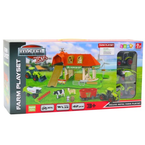 Zestaw Farma Stodoła Traktory Figurki Zwierzęta 42 el.
