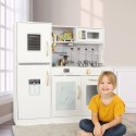 Kuchnia dla dzieci drewniana z lodówką listą zakupów światło LED + akcesoria garnki sztućce duża 80cm