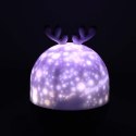 Lampka nocna projektor gwiazd LED USB obrotowy 6 motywów pilot jelonek