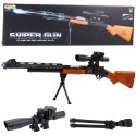Karabin Snajperski Zabawkowy AK-528 Celownik Statyw Światła Dźwięki