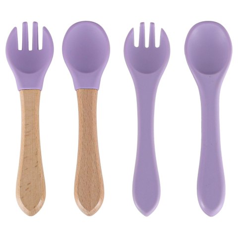 Naczynia silikonowe dla dzieci zestaw 8 elementów fioletowe