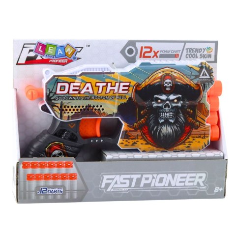 Pistolet Na Strzałki Piankowe Piracki Magazynek na 4 Strzałki 12szt.