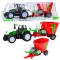Traktor Rolniczy Farmerski Z Przyczepą Mieszalnik Paszy Zielony