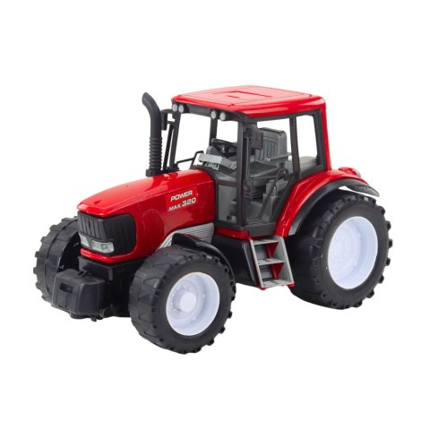 Traktor Rolniczy Farmerski Z Zieloną Przyczepą i Sianem Czerwony