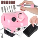 Frezarka do paznokci elektryczna 65W manicure pedicure 6 końcówek frezy