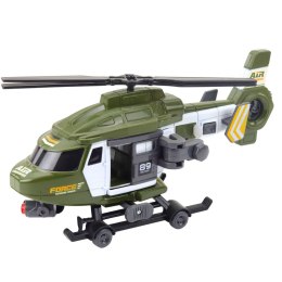 Helikopter Wojskowy Militarny Hak Nosze Światła Dźwięki Khaki 1:16