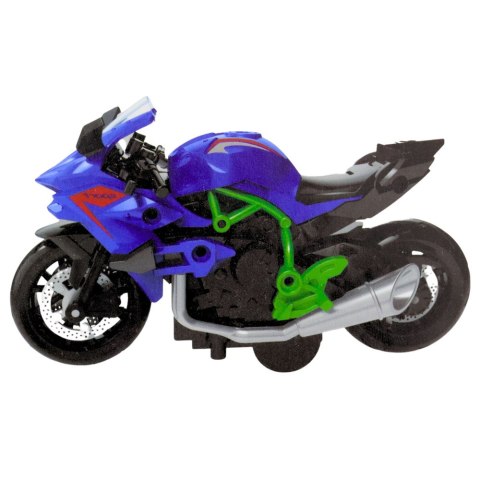 Motocykl Do Składania Skręcania Metal 1:14 DIY Zielono-Niebieski