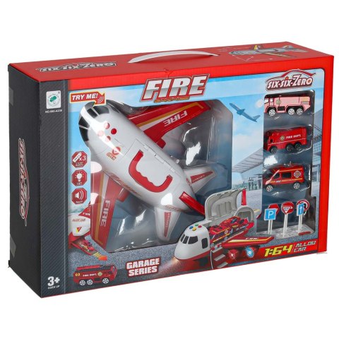 Transporter samolot + 3 auta straż pożarna