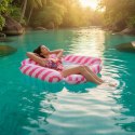 Materac dmuchany plażowy hamak wodny leżak fotel krzesło do pływania basenu różowy