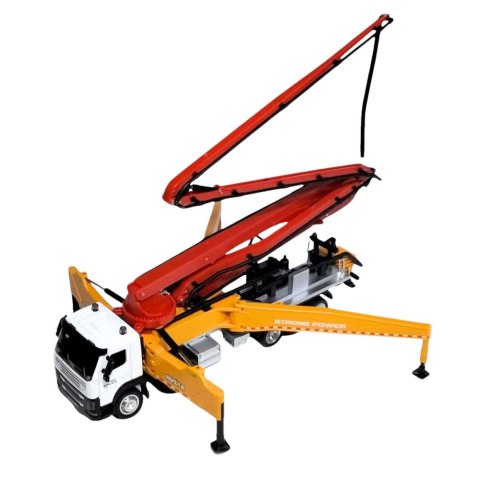 Ciężarówka Budowlana Betoniarka Z Pompą Huina Metalowa 1:18 Ciężarówka Budowlana Betoniarka Z Pompą Huina Metalowa 1:18